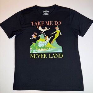 Disney Peter Pan & Wendy  "Take Me To Neverland" Black T-shirt Men’s Size XL